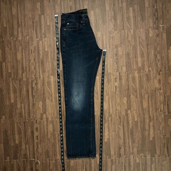 American Eagle Outfitters Blue Slim Straight Jeans Size 30/32 Dark Wash Denim - Picture 9 of 10